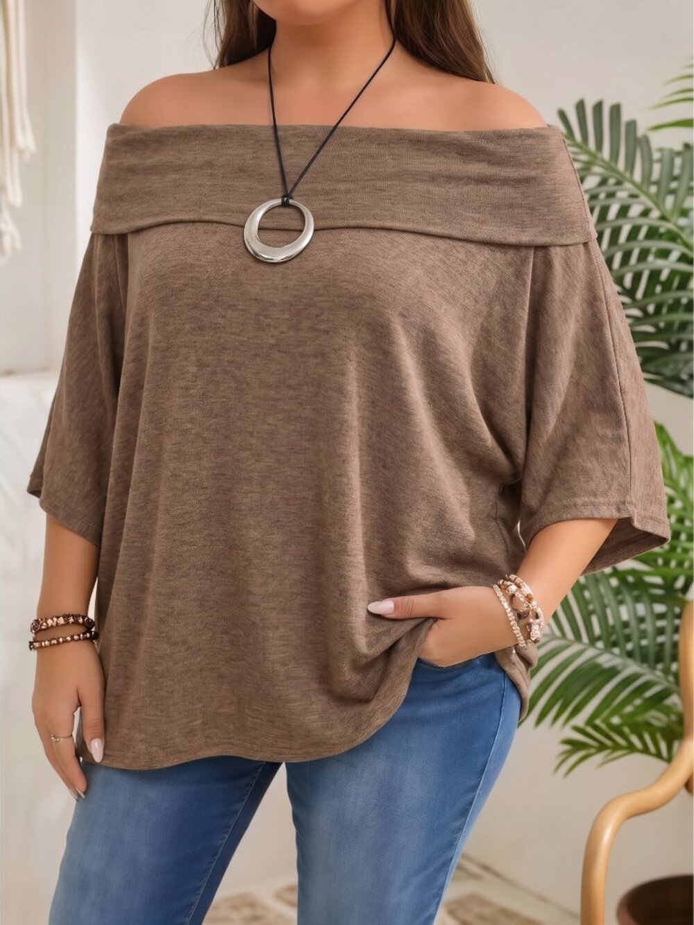 Bryn Walker cowl off neck shirt poncho oversized medium dolman sleeve top $168